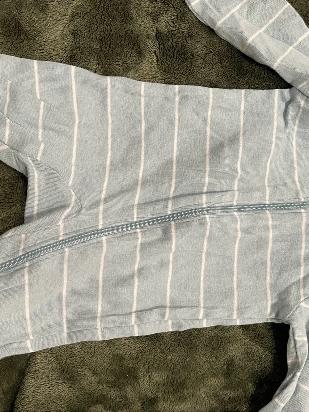Carter's Light Blue & White Striped Footed One-Piece